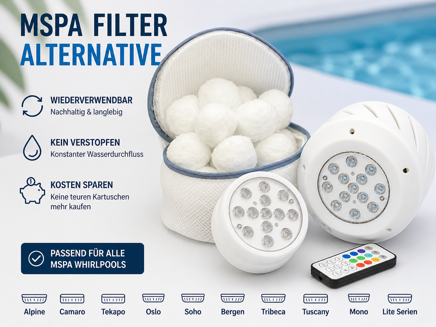 MSpa Filter Alternative von Racoonworks – wiederverwendbarer Whirlpool Filter als Ersatz für Filterkartuschen